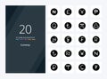 20 Currency Solid Glyph icon for presentation Royalty Free Stock Photo