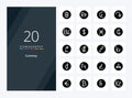 20 Currency Solid Glyph icon for presentation Royalty Free Stock Photo