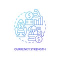 Currency strength blue gradient concept icon Royalty Free Stock Photo