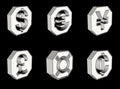 Currency symbol buttons