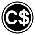 Currency symbol Canada, canadian dollar vector dollar Royalty Free Stock Photo