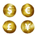 Currency symbols hand drawn set. Royalty Free Stock Photo