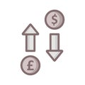 Currency value fill inside vector icon which can easily modify or edit