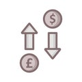 Currency value   fill inside vector icon which can easily modify or edit Royalty Free Stock Photo