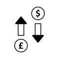 Currency value Glyph Style vector icon which can easily modify or edit