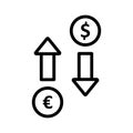 Currency value  Line Style vector icon which can easily modify or edit Royalty Free Stock Photo
