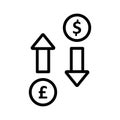 Currency value Line Style vector icon which can easily modify or edit