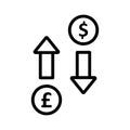 Currency value Line Style vector icon which can easily modify or edit