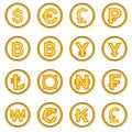 Currency vector set, cartoon style
