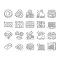 Currency Video Games Collection Icons Set Vector . Royalty Free Stock Photo