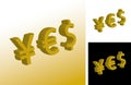 Currency yes signs Royalty Free Stock Photo
