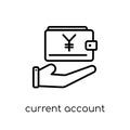 current account icon. Trendy modern flat linear vector current a