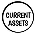 CURRENT ASSETS stamp on white isolated