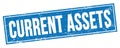 CURRENT ASSETS text on blue grungy rectangle stamp Royalty Free Stock Photo