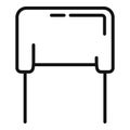 Current capacitor icon outline vector. Circuit resistor