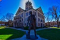 Historic Christian County Courthouse IL Lincoln Herding a swine Royalty Free Stock Photo