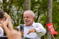 Current president-elect of Brazil, Luiz Inacio Lula da Silva speaking to his constituents