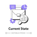 Current state flat outline concept icon Royalty Free Stock Photo