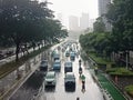 Current state of the roads in Jakarta in rainy weather