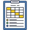 Curriculum icon action plan schedule flat vector