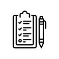 Black line icon for Curriculum, program and schedule