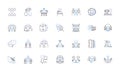 Curriculum line icons collection. Syllabus, Instruction, Learning, Education, Program, Coursework, Pedagogy vector and