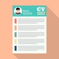 Curriculum Vitae or CV application paper sheet