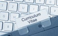 Curriculum Vitae - folder with text on computer keyboard Royalty Free Stock Photo