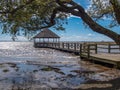 Currituck Heritage Park Gazebo over Glistening Water Royalty Free Stock Photo