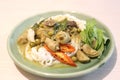 Curry chicken noodles (KHANOM CHIN).