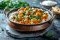 Curry dish with cauliflower-butternut pumpkin Royalty Free Stock Photo