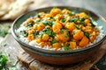 Curry dish with cauliflower-butternut pumpkin Royalty Free Stock Photo