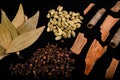 Curry or Garam Masala with ingredients, those are a common spice ,Garam masala in Indian kitchen.