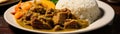 Curry Goat Jamaican Cuisine Panoramic Banner Royalty Free Stock Photo