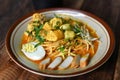 Curry noodle in a plate. Royalty Free Stock Photo