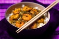 Curry Prawns with rice - Caribbean Tasty food 02 Royalty Free Stock Photo