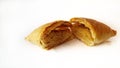 Curry Puff with Bean Paste on white background. Royalty Free Stock Photo