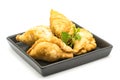 Curry Puffs in a black plate Royalty Free Stock Photo