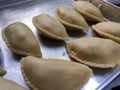 Curry puffs for sale. It is one of the traditional cakes in Malaysia.