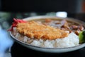 Curry rice with fired pork japanese food