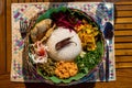 curry vegetarian food arranged for dinner in sri lanka