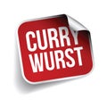 Curry wurst label red sticker