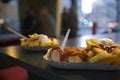 A currywurst in berlin germany Royalty Free Stock Photo