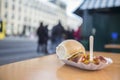 A currywurst in berlin germany Royalty Free Stock Photo