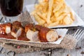 Currywurst with French Fries Royalty Free Stock Photo