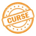 CURSE text on orange grungy vintage round stamp Royalty Free Stock Photo