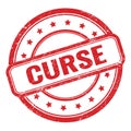 CURSE text on red grungy vintage round stamp Royalty Free Stock Photo