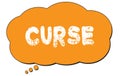 CURSE text written on an orange thought bubble