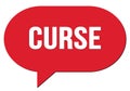 CURSE text written in a red speech bubble