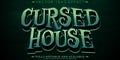 Cursed house text effect, editable haunted and spooky customizable font style Royalty Free Stock Photo